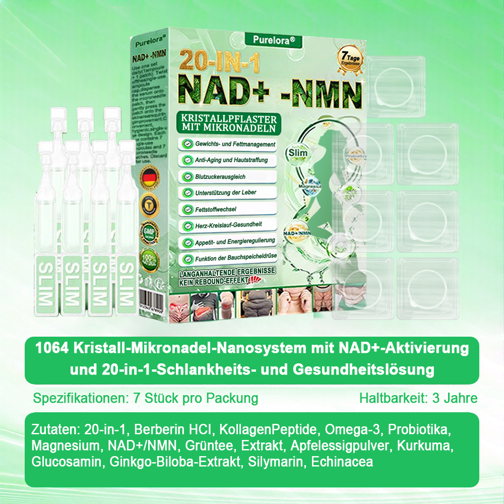 🔥 Neu eingetroffen | Purelora® 1064 Crystal Microneedle Nano-System mit NAD⁺-Aktivierung & 20-in-1 Slim- & Healthy-Patch-Lösung