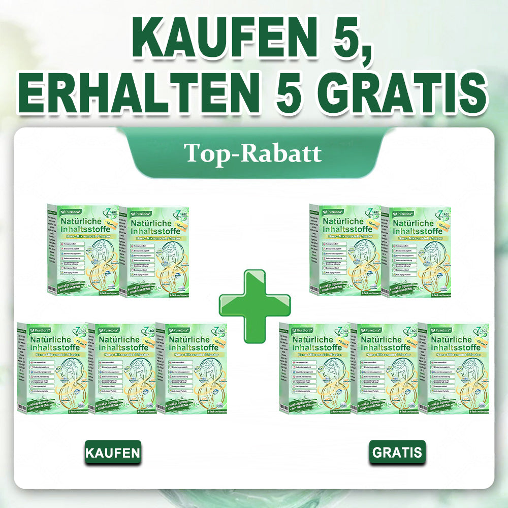 💖𝑶𝒏𝒍𝒊𝒏𝒆-𝑨𝒑𝒐𝒕𝒉𝒆𝒌𝒆💖 | 🌱 Purelora® 10-in-1 Natürliches Inhaltsstoffe Nano-Mikronadel-Pflaster ✅ Unterstützt Gewichtsmanagement, Herz-Kreislauf-Gesundheit, Blutzuckerbalance, Schlaf, Darm- & Gelenkfunktion – strafft die Haut und steigert die Energie.
