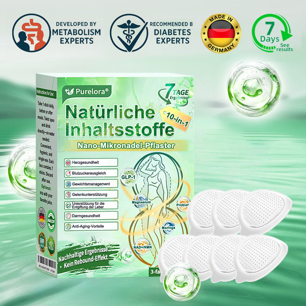 💖𝑶𝒏𝒍𝒊𝒏𝒆-𝑨𝒑𝒐𝒕𝒉𝒆𝒌𝒆💖 | 🇩🇪 Purelora® 10-in-1 Natürliches Inhaltsstoffe Nano-Mikronadel-Pflaster ✅ Unterstützt Gewichtsmanagement, Herz-Kreislauf-Gesundheit, Blutzuckerbalance, Schlaf, Darm- & Gelenkfunktion – strafft die Haut und steigert die Energie.