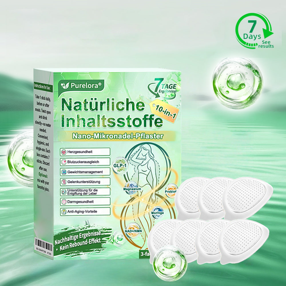 💖𝑶𝒏𝒍𝒊𝒏𝒆-𝑨𝒑𝒐𝒕𝒉𝒆𝒌𝒆💖 | 🌱 Purelora® 10-in-1 Natürliches Inhaltsstoffe Nano-Mikronadel-Pflaster ✅ Unterstützt Gewichtsmanagement, Herz-Kreislauf-Gesundheit, Blutzuckerbalance, Schlaf, Darm- & Gelenkfunktion – strafft die Haut und steigert die Energie.