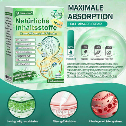 💖𝑶𝒏𝒍𝒊𝒏𝒆-𝑨𝒑𝒐𝒕𝒉𝒆𝒌𝒆💖 | 🌱 Purelora® 10-in-1 Natürliches Inhaltsstoffe Nano-Mikronadel-Pflaster ✅ Unterstützt Gewichtsmanagement, Herz-Kreislauf-Gesundheit, Blutzuckerbalance, Schlaf, Darm- & Gelenkfunktion – strafft die Haut und steigert die Energie.
