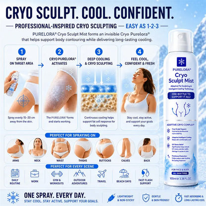 🤩Purelora® 4-in-1 Cryo Sculpt Mist🇦🇺( Instant Cooling • Firm-Looking Skin • Refreshing Comfort • Everyday Body Care)