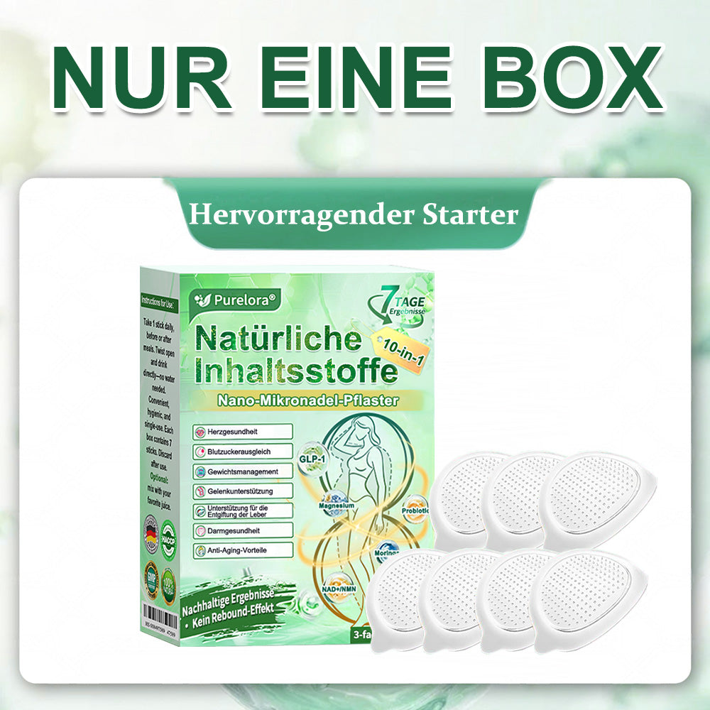💖𝑶𝒏𝒍𝒊𝒏𝒆-𝑨𝒑𝒐𝒕𝒉𝒆𝒌𝒆💖 | 🇩🇪 Purelora® 10-in-1 Natürliches Inhaltsstoffe Nano-Mikronadel-Pflaster ✅ Unterstützt Gewichtsmanagement, Herz-Kreislauf-Gesundheit, Blutzuckerbalance, Schlaf, Darm- & Gelenkfunktion – strafft die Haut und steigert die Energie.