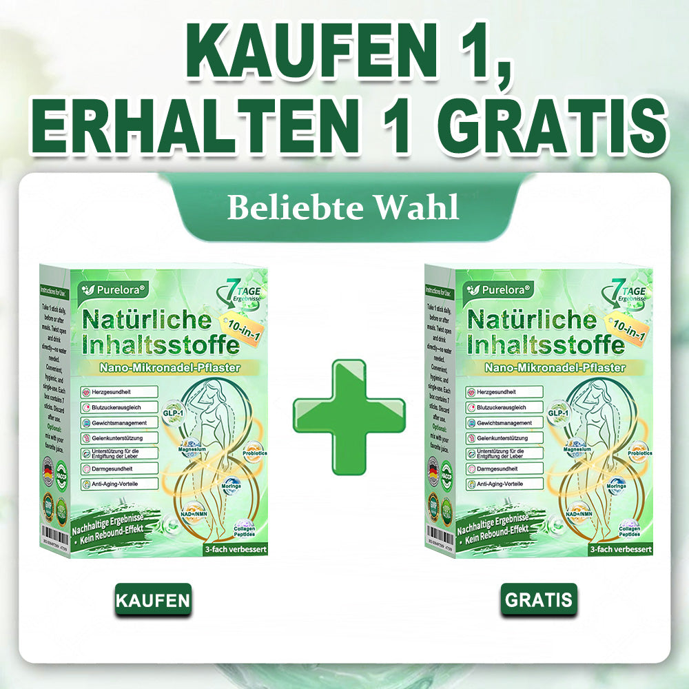 💖𝑶𝒏𝒍𝒊𝒏𝒆-𝑨𝒑𝒐𝒕𝒉𝒆𝒌𝒆💖 | 🇩🇪 Purelora® 10-in-1 Natürliches Inhaltsstoffe Nano-Mikronadel-Pflaster ✅ Unterstützt Gewichtsmanagement, Herz-Kreislauf-Gesundheit, Blutzuckerbalance, Schlaf, Darm- & Gelenkfunktion – strafft die Haut und steigert die Energie.
