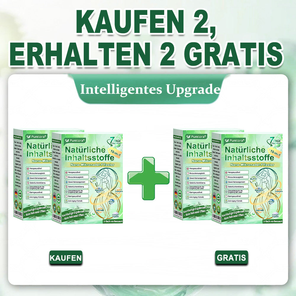 💖𝑶𝒏𝒍𝒊𝒏𝒆-𝑨𝒑𝒐𝒕𝒉𝒆𝒌𝒆💖 | 🇩🇪 Purelora® 10-in-1 Natürliches Inhaltsstoffe Nano-Mikronadel-Pflaster ✅ Unterstützt Gewichtsmanagement, Herz-Kreislauf-Gesundheit, Blutzuckerbalance, Schlaf, Darm- & Gelenkfunktion – strafft die Haut und steigert die Energie.