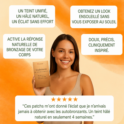 Patch autobronzant transdermique 2026 - Appliquez-le avant de vous coucher. Réveillez-vous prêt pour les vacances