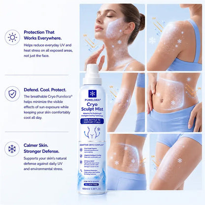 🤩Purelora® 4-in-1 Cryo Sculpt Mist🇦🇺( Instant Cooling • Firm-Looking Skin • Refreshing Comfort • Everyday Body Care)