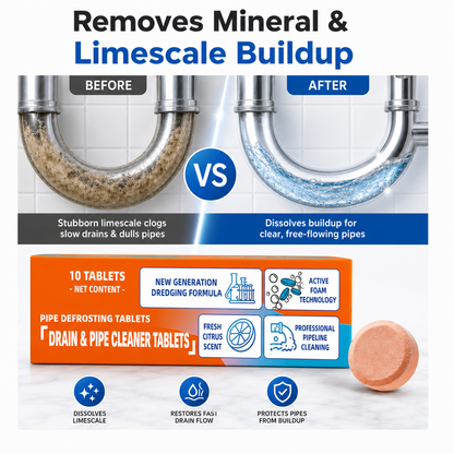 🎉 Foaming Drain Cleaner Tablets — Active Oxygen | Eliminates Drain Pests | No Bleach, No Lye, Pipe-Safe