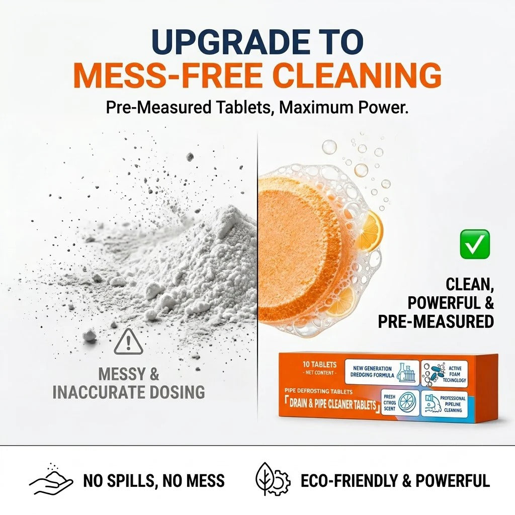 🎉 Foaming Drain Cleaner Tablets — Active Oxygen | Eliminates Drain Pests | No Bleach, No Lye, Pipe-Safe